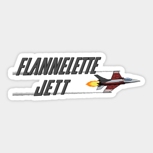 Flannelette Jett Logo (Grey) Sticker